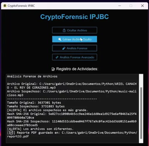 Captura de CryptoForensic IPJBC